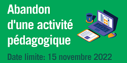Date limite d'abandon d'une activité pédagogique