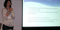 Katia Hilary, enseignante en soins infirmiers, a présenté les résultats de sa recherche réalisée au cours de la MEC dans le 5<sup>e</sup> congrès mondial des infirmières et infirmiers francophones à Genève