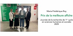 Marie-Frédérique Roy lauréate du Prix de la meilleure affiche à la Journée de la recherche de 1<sup>er</sup> cycle en sciences humaines et sociales de l'Université de Sherbrooke