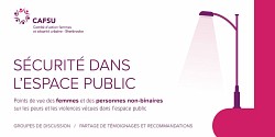 Groupe de discussion sur la sécurité des femmes et des personnes non-binaires dans l'espace public