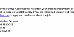 Vague de courriels d'hameçonnage semblant offrir un emploi à temps partiel