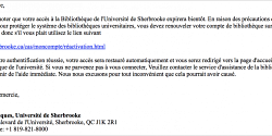 Courriel frauduleux semblant provenir du Service des bibliothèques