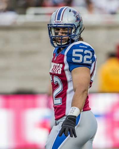 Nicolas Boulay rev&ecirc;t maintenant fi&egrave;rement l'uniforme des Alouettes de Montr&eacute;al.