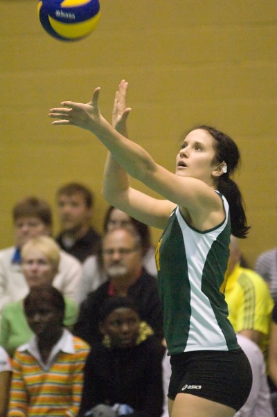 La joueuse de centre Virginie Letendre a connu un excellent match face aux Carabins, avec sept attaques marquantes.