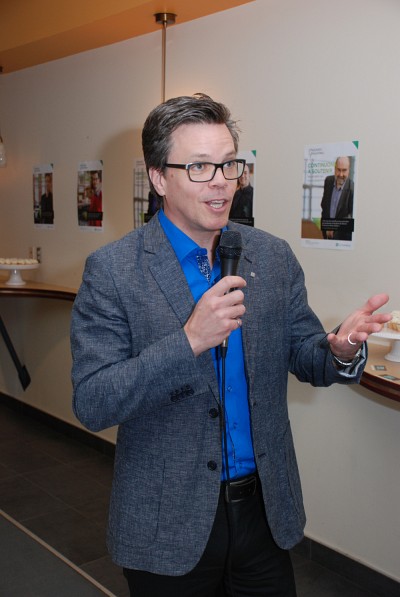 Le doyen Patrik Doucet lors de l&rsquo;&eacute;v&eacute;nement de cl&ocirc;ture, le 28 juin 2018.