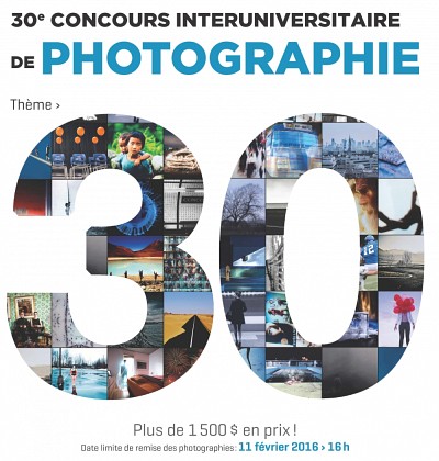 Cette ann&eacute;e, le Concours interuniversitaire de photographie c&eacute;l&egrave;bre ses 30 ans. Vivez l'&eacute;v&eacute;nement et inspirez-vous du th&egrave;me propos&eacute; pour marquer le coup cette ann&eacute;e : le chiffre 30. Comme autant d'id&eacute;es, d'histoires et d'interpr&eacute;tations.