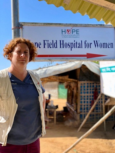 Isabelle Ouellet lors de sa derni&egrave;re mission au Bangladesh.