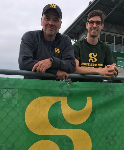 Luc Lafrance, en compagnie du nouveau venu de l'&eacute;quipe de cross-country Vert & Or, Dominic Perreault.
