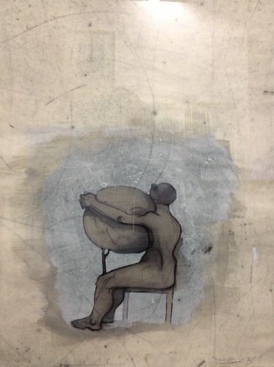 Louis-Pierre Bougie, Sph&egrave;re, 2004. Techniques multiples et passage sous presse, 65 x 50 cm.