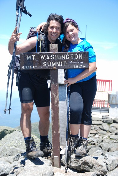 Anabelle et son p&egrave;re, lors de l'ascension du mont Washington.