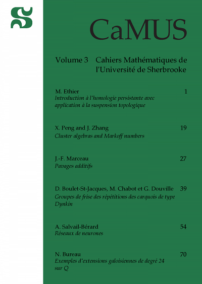 Cahiers math&eacute;matiques de l'Universit&eacute; de Sherbrooke (CaMUS), volume 3, 2012