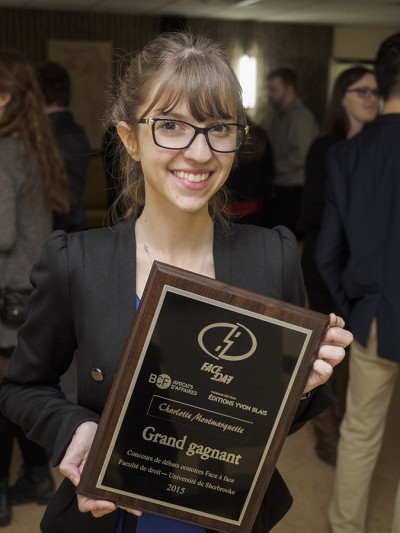 La finaliste du concours, Charlotte Montmarquette.