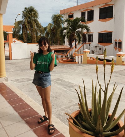 M&eacute;lissa Niravong, &eacute;tudiante &agrave; la ma&icirc;trise de professionnalisation en &eacute;cologie appliqu&eacute;e, &Agrave; Chetumal, au Mexique.