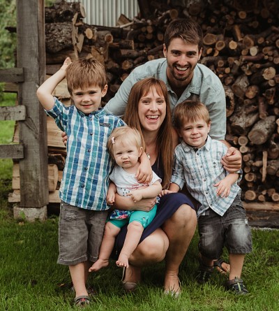 Myriam Dion et sa famille.