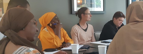 Pre Marie-Claude Arsenault et Mme V&eacute;ronique Lis&eacute;e avec des&nbsp;partenaires maliens dans le cadre d&rsquo;une mission organis&eacute;e au Qu&eacute;bec au printemps 2023