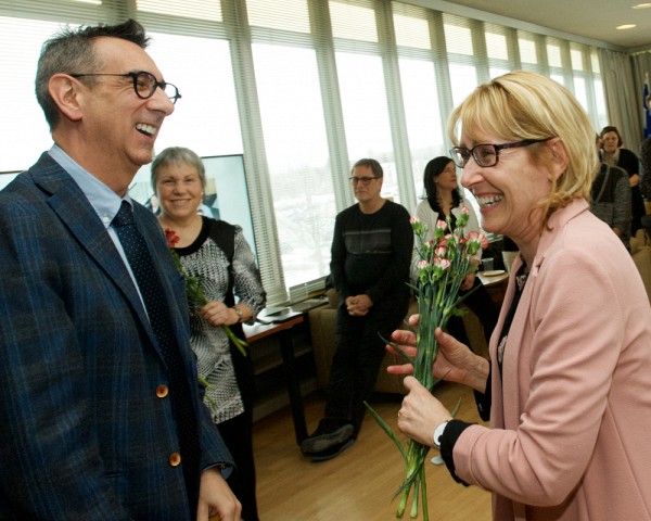 Le travail de Sylvie Mathieu avec l'&eacute;quipe des &eacute;tudes m&eacute;dicales pr&eacute;doctorales a &eacute;t&eacute; soulign&eacute; lors de la Quinzaine de la reconnaissance FMSS, au printemps 2019.&nbsp;