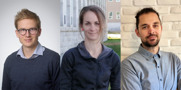 Professeur F&eacute;lix Camirand-Lemyre, &Eacute;liana Aub&eacute;, &eacute;tudiante &agrave; la ma&icirc;trise lors de l'&eacute;tude, et Antoine Lewin (H&eacute;ma-Qu&eacute;bec).