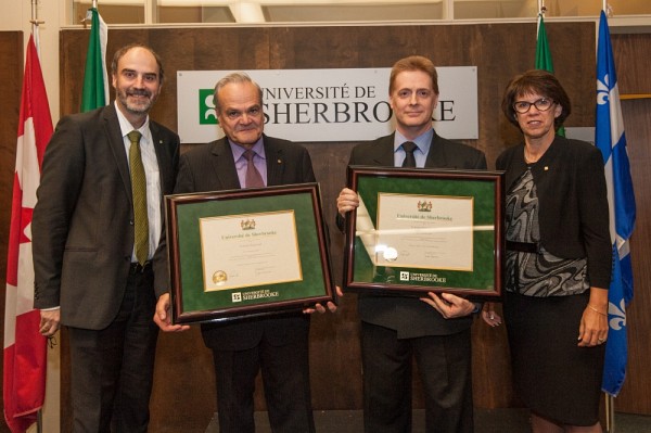 Les professeurs Serge Jandl et Patrick Fournier sont les laur&eacute;ats 2015 en sciences naturelles et g&eacute;nie.