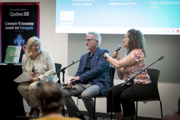 De gauche &agrave; droite&nbsp;: Dominique Tremblay, professeure, &Eacute;cole des sciences infirmi&egrave;res, FMSS, directrice scientifique, Centre de recherche Charles-Le Moyne | Andr&eacute; Carpentier, professeur, D&eacute;partement de m&eacute;decine, FMSS, directeur scientifique, Centre de recherche du CHUS, CIUSSS de l&rsquo;Estrie-CHUS&nbsp;| Cynthia Gagnon, professeure, &Eacute;cole de r&eacute;adaptation, FMSS, directrice scientifique de la recherche, CIUSSS Saguenay-Lac St-Jean.