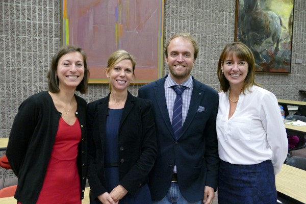 Le comit&eacute; organisateur du colloque : David Pavot et les professeures Marie-Eve Couture M&eacute;nard, M&eacute;lanie Bourassa Forcier et Anne-Marie Savard.