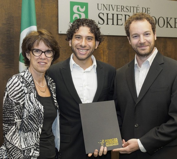 Rami Jarjour et Philippe Beauchamp, fondateurs d'Ing&eacute;niArts, en compagnie de la rectrice Luce Samoisette