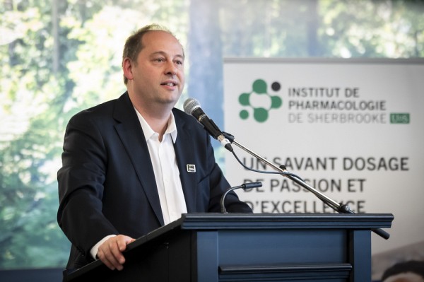 Le Pr Philippe Sarret durant son allocution