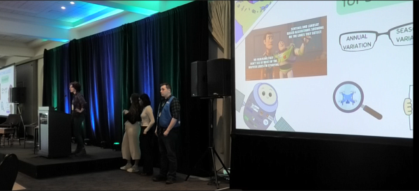 Lucile Cosyn Wexsteen fait une pr&eacute;sentation &eacute;clair de son poster (photo fournie).