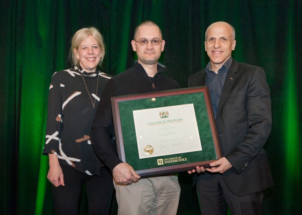 Pre Christine Hudon, vice-rectrice aux &eacute;tudes, Pr Claude Legault, Pr Pierre Cossette, recteur.