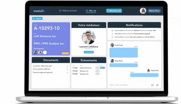 Mediato cr&eacute;e un environnement propice &agrave; la r&eacute;solution rapide de litiges, hors cour.