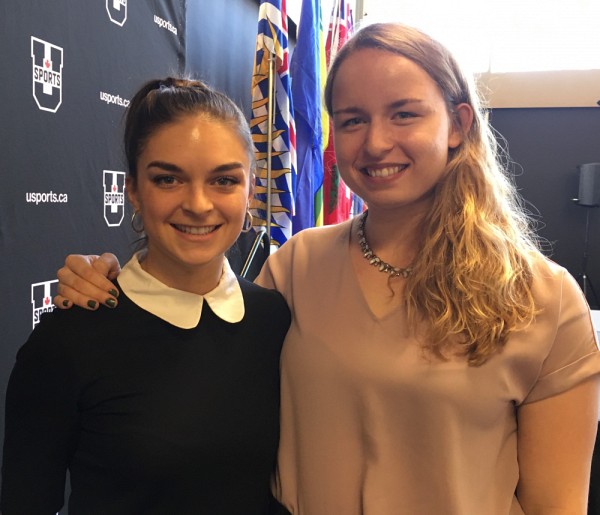 Camille et Ariane au brunch des &eacute;toiles U Sports &agrave; Winnipeg.