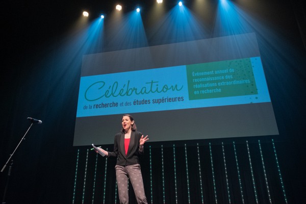 La journaliste scientifique Marianne Desautels-Marissal &eacute;tait &agrave; la barre de l'animation de la soir&eacute;e.