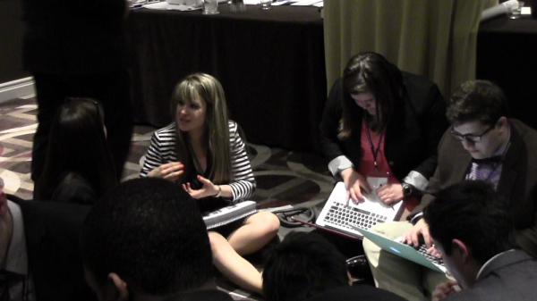 Les membres de la d&eacute;l&eacute;gation de l'UdeS en action.