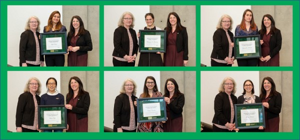 Rang&eacute;e du haut&nbsp;: Leyla Amiri, g&eacute;nie m&eacute;canique; Vanessa Di Battista, g&eacute;nie civil; Gwena&euml;lle Hamon, g&eacute;nie &eacute;lectrique. Rang&eacute;e du bas : Wen Ma, g&eacute;nie chimique; Adina Penchea, g&eacute;nie robotique; Ilaria Rubino, g&eacute;nie biotechnologique