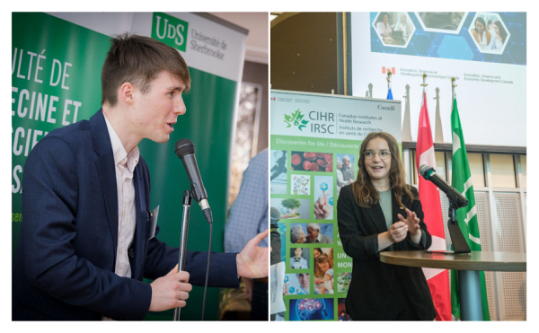 &Agrave; gauche, l'&eacute;tudiant &Eacute;mile Breault et &agrave; droite, l'&eacute;tudiante Marie-Sophie Lachance.