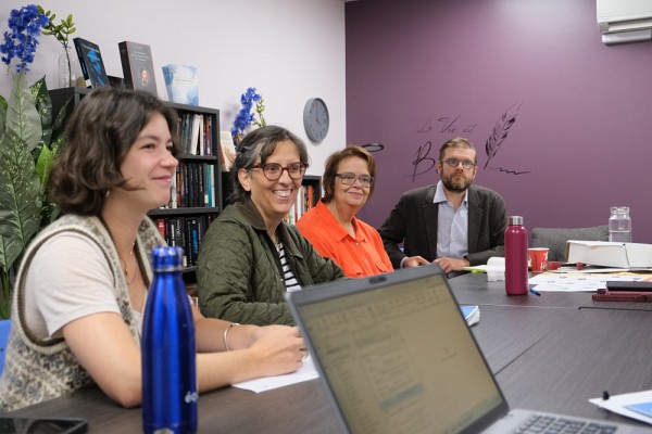 Fr&eacute;d&eacute;rique L&eacute;vesque, animatrice des groupes de discussion, Pre Annabelle Cumyn, C&eacute;line Leclerc (Alphare) et Pr Jean-Fr&eacute;d&eacute;ric M&eacute;nard