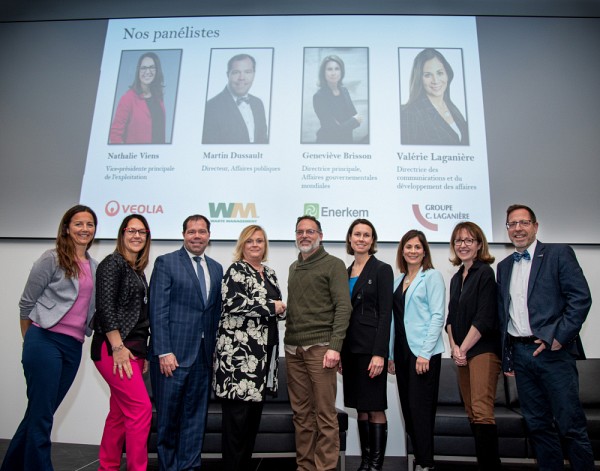 V&eacute;ronique Rioux du Service des stages et du d&eacute;veloppement professionnel;&nbsp;Nathalie Viens de V&eacute;olia Am&eacute;rique du Nord, Est du Canada; Martin Dussault de Waste Management;&nbsp;Dominique Dodier d&rsquo;EnviroComp&eacute;tences; Jean-Fran&ccedil;ois Comeau du CUFE;&nbsp;Genevi&egrave;ve Brisson d&rsquo;Enerkem; Val&eacute;rie Lagani&egrave;re de Groupe C. Lagani&egrave;re; Pre Madeleine Audet du CUFE et Richard Mimeau du CETEQ.