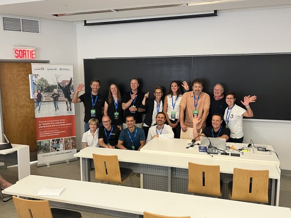 Plusieurs membres et partenaires de la Chaire Kino-Qu&eacute;bec lors de la biennale de l'ARIS