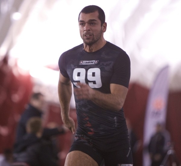 Alexandre Branco lors du Combine de la LCF tenu &agrave; Montr&eacute;al mercredi dernier.