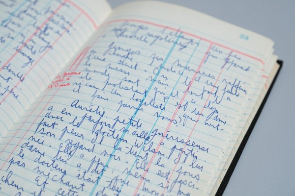 Carnet de notes du roman Kamouraska, vers 1968, Fonds Anne H&eacute;bert (P25), Universit&eacute; de Sherbrooke (528644).&nbsp;