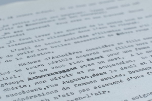 Tapuscrit du roman Kamouraska, vers 1968-1969, Fonds Anne H&eacute;bert (P25), Universit&eacute; de Sherbrooke (528645).