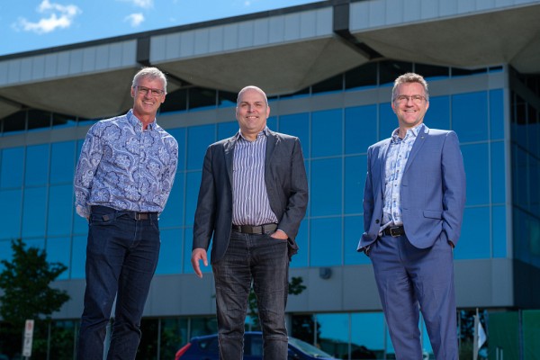 Les professeurs Marc Frappier, S&eacute;bastien Roy et Pierre Martin TardifPhoto : Michel Caron - UdeS