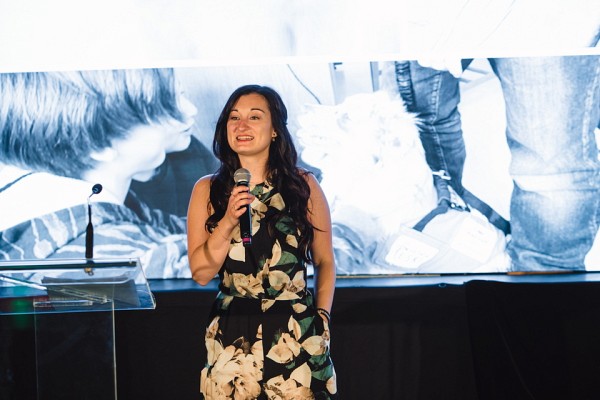 Marie-Eve Girard durant une pr&eacute;sentation de la Fondation Leski.