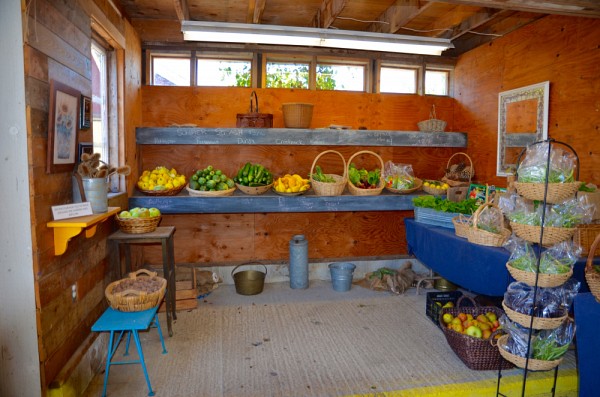 Voici une section du march&eacute; fermier