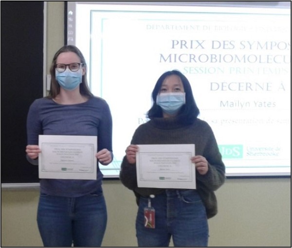 Florence Gagnon (gauche) &ndash; R&ocirc;le du r&eacute;cepteur nucl&eacute;aire LRH-1 &agrave; la suite du signal ovulatoire dans les cellules de la granulosa.Ma&iuml;lyn Yates (droite) &ndash; &Eacute;tude du r&ocirc;le de RFWD3 dans la r&eacute;gulation de la translocase SMARCAL1 en r&eacute;ponse au stress r&eacute;plicatif.