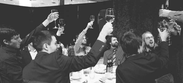 F&eacute;lix Martel-Denis, David Lalancette, &Eacute;mile Fugulin, Fr&eacute;d&eacute;ric Bergeron et Maxime Gaudreault, membres de&nbsp;Jeux et D&eacute;fis Informatiques de Sherbrooke, participants aux CS Games.