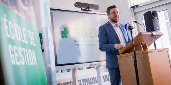 Le professeur Pierre-Luc Fournier lors du lancement du PREMSS.