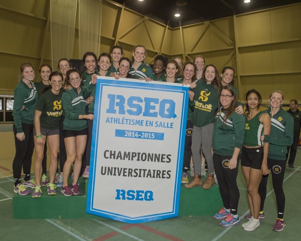 Le Vert & Or: champion du RSEQ 2014-2015 en athl&eacute;tisme f&eacute;minin.