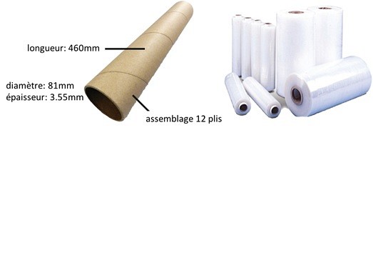 Figure 1 : Illustration du tube en carton avec et sans film plastique (d&rsquo;apr&egrave;s N. Quaegebeur, 2017)