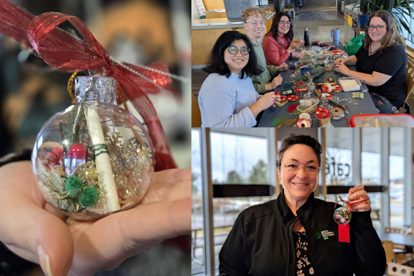 L&rsquo;&eacute;quipe de b&eacute;n&eacute;voles de la deuxi&egrave;me s&eacute;ance de confection de boules de souhaits (de gauche &agrave; droite)&nbsp;: Jasmine Tsang, &eacute;tudiante &agrave; la ma&icirc;trise,&nbsp;Jonathan Wilson, &eacute;tudiant &agrave; la ma&icirc;trise, Andrea Rivera, &eacute;tudiante &agrave; la ma&icirc;trise, et Jessica Lessard, &eacute;tudiante au doctorat. Sur la photo du bas&nbsp;: Karine Tremblay, coordonnatrice scientifique de l&rsquo;IRCUS