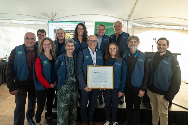 L'UdeS et ses partenaires ont soulign&eacute; le lancement de la R&eacute;serve naturelle universitaire du PMB le 8 octobre 2024.